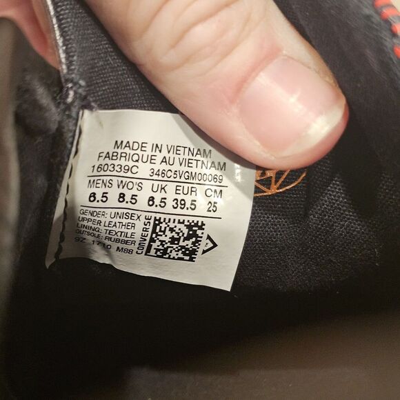 Converse One Star Ox‎ YOD Black/Enamel Red/Orange Ray 160339C Women 8.5 Men 6.5 - Picture 11 of 16